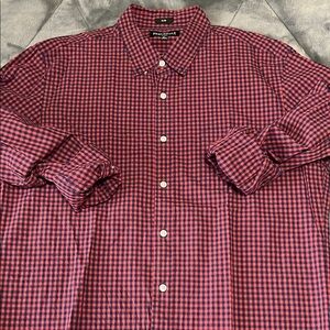 Red & Navy Casual Button Down Men’s Shirt